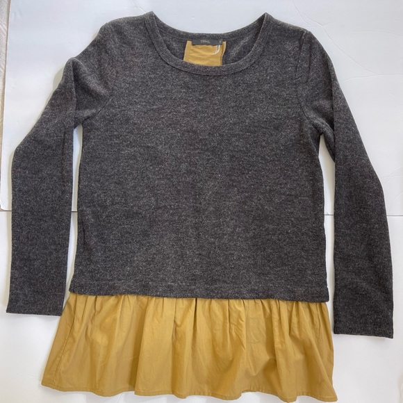 THML Gray and Yellow Ruffle Tiered Back Sweater Size S - Picture 7 of 14